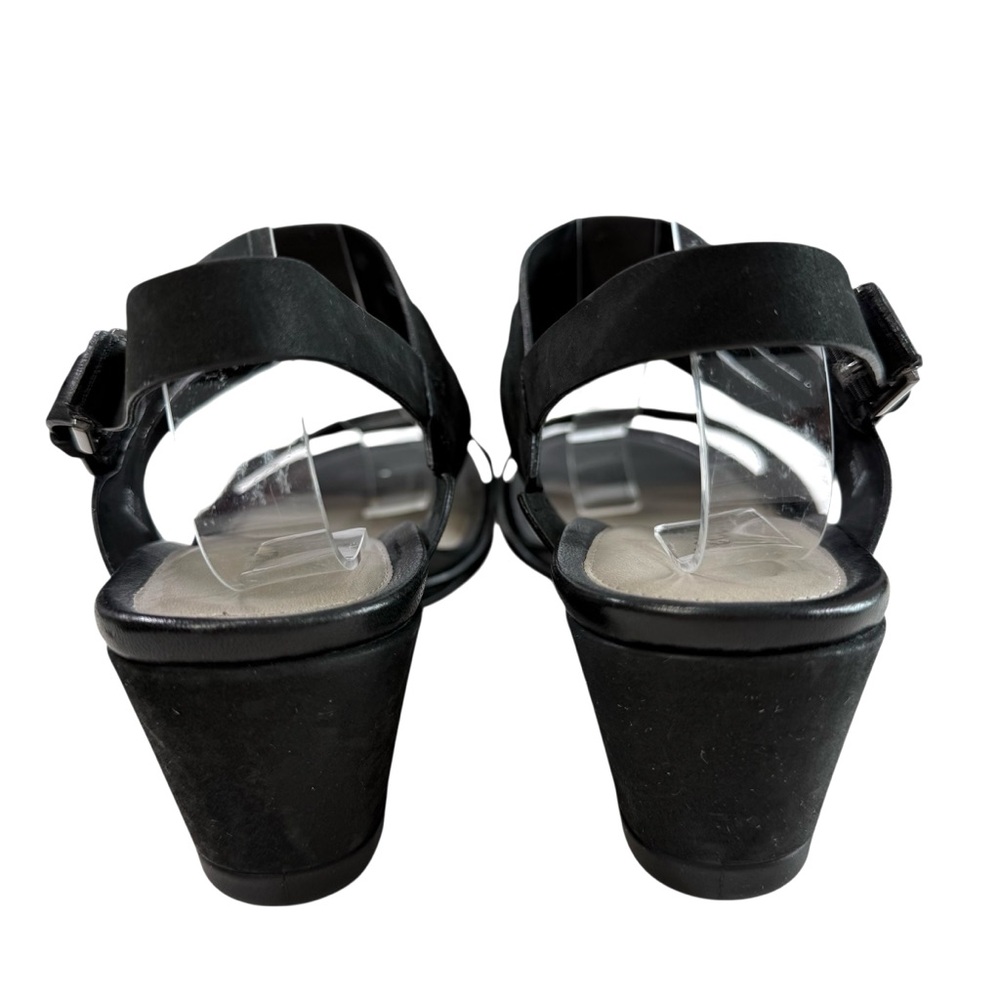 Ecco Touch 45 Strappy Black Leather Wedge Sandals Size 38/ US 7-7.5 - Picture 9 of 16